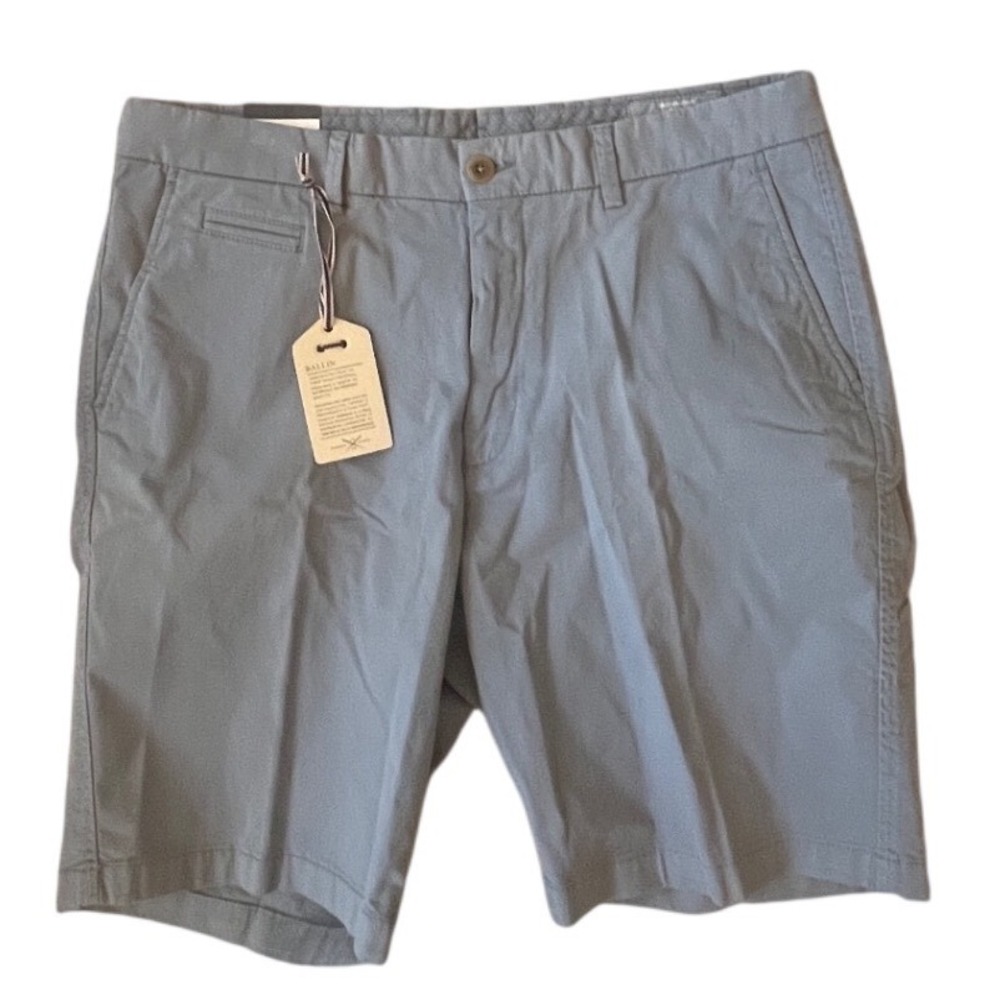 Ballin Drummond Men 35 Garment Dyed Chino Shorts Grey Blue 9 Inseam NWT